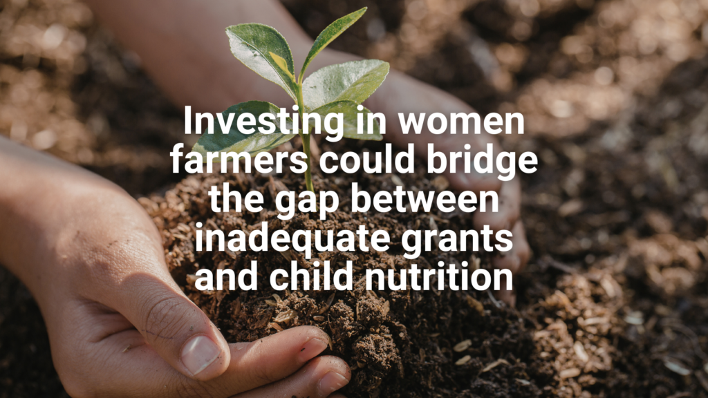 Investing in women farmers could bridge the gap between inadequate grants and child nutrition