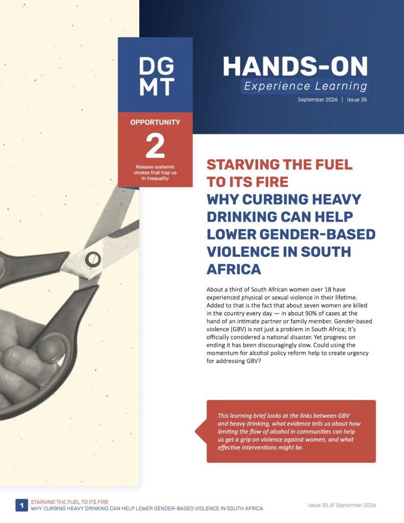 Learning Brief – Starving the fuel to its fire: Why curbing heavy drinking can help lower gender-based violence in South Africa